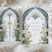 Nouveau Daisy Garden Huwelijksuitnodiging Kaart