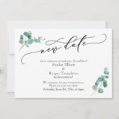 Nouveau Date Eucalyptus Reporté Faire-part Mariage (Devant)