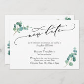 Nouveau Date Eucalyptus Reporté Faire-part Mariage (Devant / Derrière)