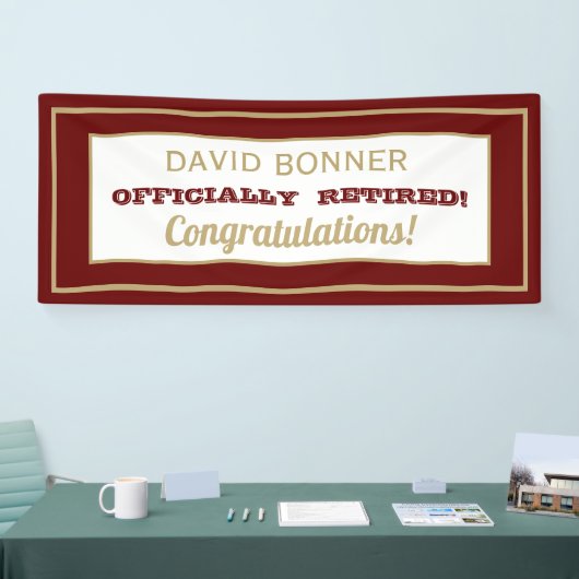 Nouveau design! Bannière de retraite heureuse (Salon professionnel)