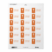 Nouveau Étiquette de adresse - Orange (Feuille entière)