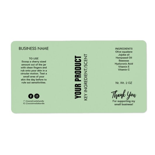 Nouveau Étiquettes de bocal de la menthe moderne (Devant)