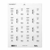 Nouveau Étiquettes de bouteille de gouttelette bla (Feuille entière)