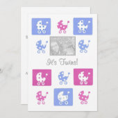 Nouveau Faire-part Baby Twins (Devant / Derrière)