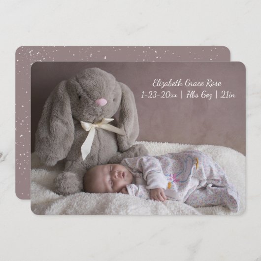 Nouveau Faire-part bébé personnalisé | Carte (Devant / Derrière)