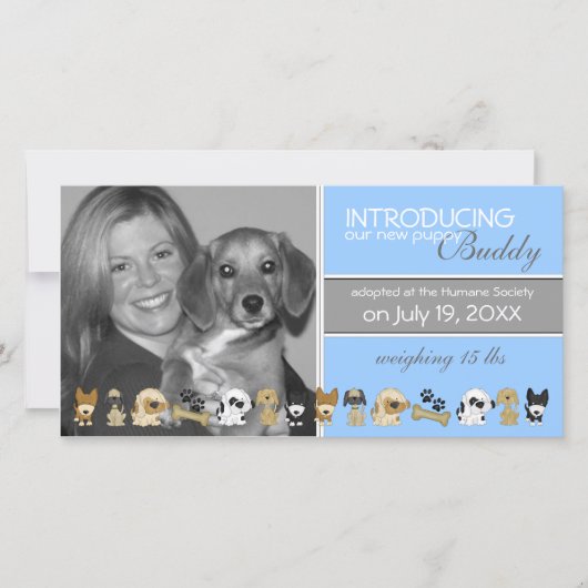 Nouveau Faire-part d'adoption de chien (Devant)