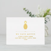 Nouveau Faire-part d'adresse avec ananas Gold Foil (Debout devant)