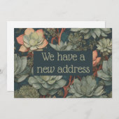 Nouveau Faire-part d'adresse | Vert Plantes succul (Devant / Derrière)