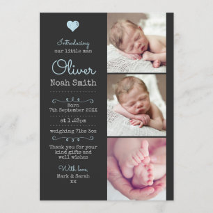 Nouveau faire-part de bébé/carte de remerciements