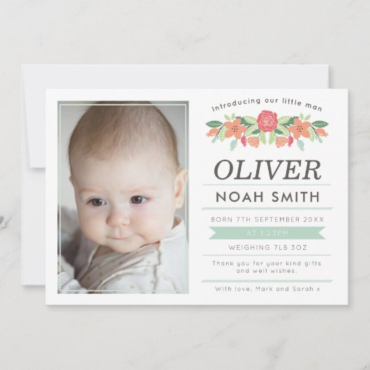 Nouveau faire-part de bébé/carte de remerciements (Devant)