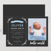 Nouveau faire-part de bébé/carte de remerciements (Devant / Derrière)