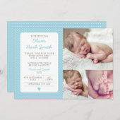 Nouveau faire-part de bébé/carte de remerciements (Devant / Derrière)