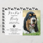 Nouveau Faire-part de chiot chien animal (Devant / Derrière)