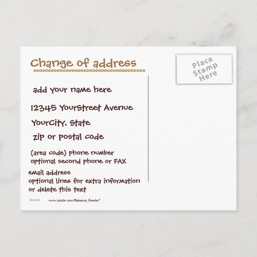 Nouveau Faire-part de déplacement d'adresse (Dos)