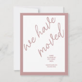 Nouveau Faire-part de déplacement d'adresse | Rose (Devant)