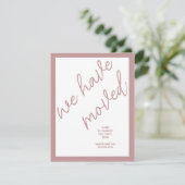 Nouveau Faire-part de déplacement d'adresse | Rose (Debout devant)