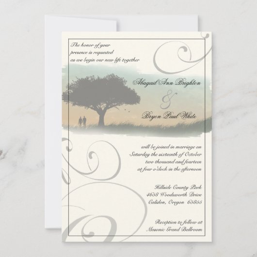 Nouveau faire-part de mariage d'horizon (Devant)