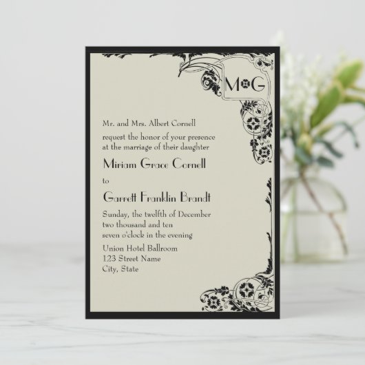 Nouveau Faire-part de mariage Monogramme (Debout devant)