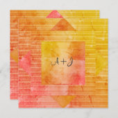 NOUVEAU FAIRE-PART DE MARIAGE ORANGE JAUNE RUSTIQU (Devant / Derrière)