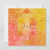 NOUVEAU FAIRE-PART DE MARIAGE ORANGE JAUNE RUSTIQU (Devant)