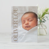 Nouveau Faire-part de naissance bébé avec photo (Debout devant)