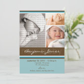 Nouveau Faire-part de naissance photo bébé trio (b (Debout devant)