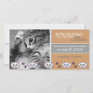 Nouveau Faire-part de naissance pour animaux