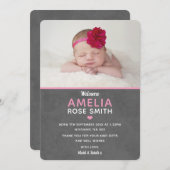 Nouveau faire-part et carte de remerciements pour (Devant / Derrière)