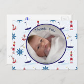 Nouveau faire-part Nautique bébé garçon (Devant / Derrière)