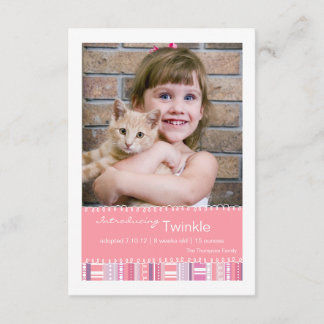 Nouveau Faire-part photo Pet Rose Purple Stripes