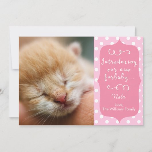 Nouveau Faire-part pour bébé rose (Devant)