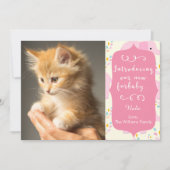 Nouveau Faire-part pour bébé rose (Devant)