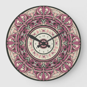 Nouveau Floral Mandala wandklok Grote Klok