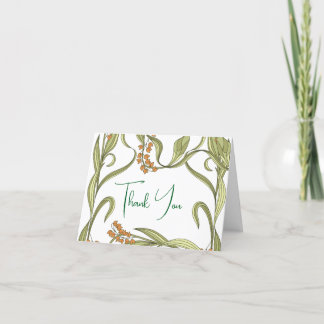 Nouveau Flower Wedding Bedankkaart