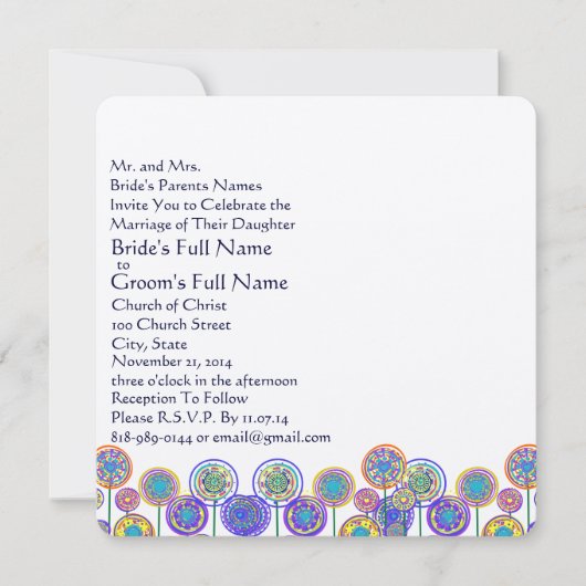 Nouveau format Carré Fun Faire-part de mariage Fun (Devant)