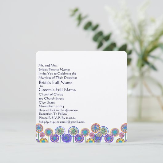 Nouveau format Carré Fun Faire-part de mariage Fun (Debout devant)