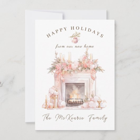 Nouveau foyer Festif Fête Fête Carte de Noël (Devant)