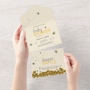 Nouveau Invitation de douche Mama-to-bee + Carte d