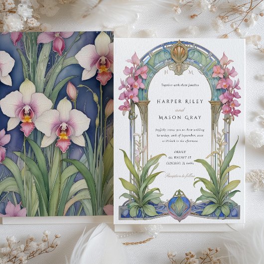 Nouveau jardin d'orchidées Invitation de mariage