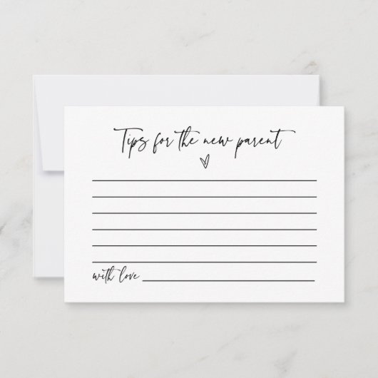 Nouveau jeu d'activité Baby shower de carte consei (Devant)