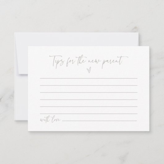 Nouveau jeu d'activité Baby shower de carte consei (Devant)