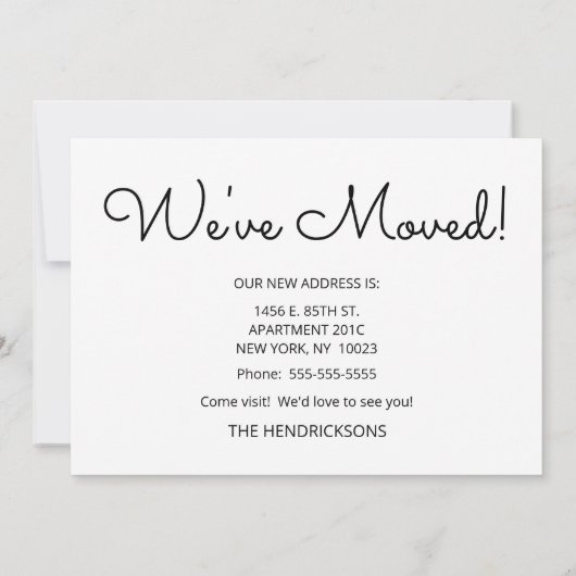 Nouveau Lieu Plus D'Espace Nouveau Faire-part Appa (Dos)