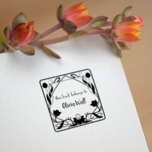 Nouveau Lijst Boekplaat Ex Libris Boekachtig Rubberstempel