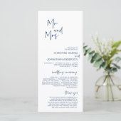 Nouveau M. et Mme, Programme de mariage bleu moder (Debout devant)