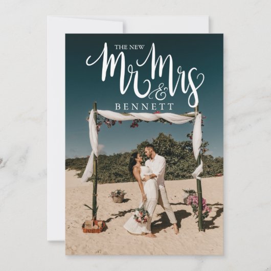 Nouveau M. Mme Elopement Mariage Photo Faire-part (Devant)