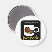 Nouveau Magnet de chocolat JavaPodz Cappuccino (Recto/Verso)
