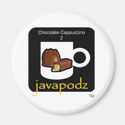 Nouveau Magnet de chocolat JavaPodz Cappuccino (Devant)