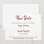 Nouveau Mariage Date Vert Bourgogne Faire-part (Devant / Derrière)