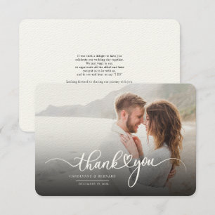 Nouveau mariés Couple Mariage Carte de remerciemen