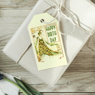 Nouveau Meadowsweet Walter Crane Verjaardag Cadeaulabel